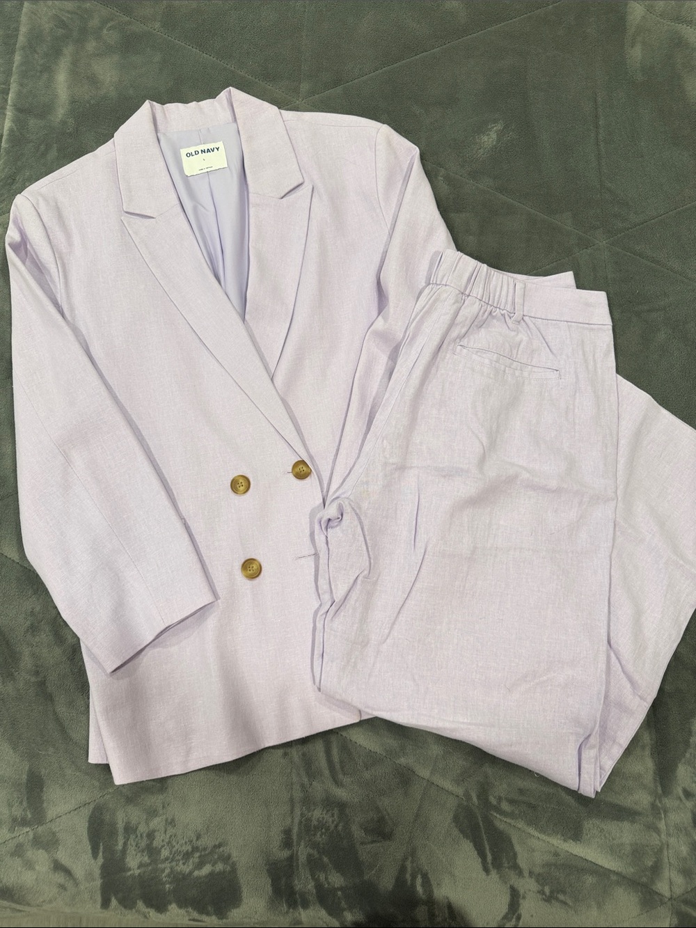 Old Navy Light Lilac Double-Breasted Blazer and Pants Set